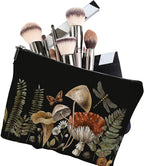 Makeup Bag Vintage Botanical Cosmetic Bag Mini Portable Travel Toiletry Bag Organizer Makeup Brushes Aesthetic Accessories Waterproof Storage Bag for Women