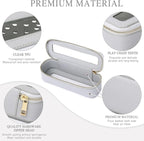 Pinkmik Travel Clear Makeup Bag with Brush Case TSA Approved Toiletry Bag Waterproof Cosmetic Organizer with Zipper Car Essential for Women (Gray, M+SLIM)