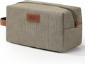 Janhavi Shaving Bag for Men Travel Waterproof, Engraved Initials & Wheat Ear, Make Up Bag,Groomsmen Gifts, Mens Toiletry Travel Bag, Men's Accessories Organizer, Gifts for Him(Olive Green M)
