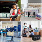 BALEINE 4-Pack Oversized Moving Bags with Reinforced Handles, Heavy-Duty Storage Tote for Clothes, Moving Supplies (Color Strip, 4-Pack)