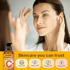 Double Size (2OZ) Super Vitamin C Serum for Face w/Niacinamide Serum, 5% Vitamin C Face Serum w/Hyaluronic Acid, Resveratrol, Anti-Aging Brightening Super C Serum, Facial Serum Vitamina C, E