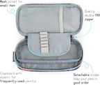 mibasies Boys Pencil Case for Kids, Multi-Slot Pencil Pouch, Galaxy LightGray