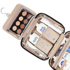 NISHEL Travel Toiletry Bag for Women Large Capacity, Makeup Essentials Organizer, Hanging Case for Accessories, Cosmetics, Black