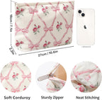 Cosmetic Bags for Women - Corduroy Cosmetic Bag Aesthetic Women Handbags Purses Smile Dots Makeup Organizer Storage Makeup Bag Girls Case Bags (Flowers-Apis)