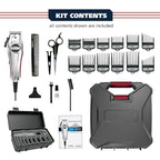 Wahl USA Pro Ultra Quiet High Torque Corded Hair Clipper for Ultra Quiet Operation and Cooler Operating Temperatures, Metal Housing with Bonus Hair Clipping Guard Caddy - Model 3000097
