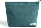 Cosmetic Bags for Women - Corduroy Cosmetic Bag Aesthetic Women Handbags Purses Smile Dots Makeup Organizer Storage Makeup Bag Girls Case Bags (Pure Dark green)