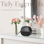 Clear Makeup Bag for Travel, Mini Waterproof Cosmetic Organizer with Zipper, Portable Transparent Toiletry Bag for Women & Men (6.7x6 Inch) - Fits Makeup, Skincare, Jewelry (Black)