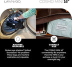 Lay-n-Go Cosmo Layflat Drawstring Cosmetic & Makeup Bag Organizer w/Zipper Pocket, Brush Loops & More, Cinch to Close, Lay Flat to Use, Durable, Machine Wash, Travel Toiletry Bag (16", Black)