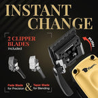 Fagaci Professional Hair Clippers for Men with Superior Precision, Brushless Motor Barber Clippers and Trimmers Set, 5X Longer Sharpness Hair Cutting Kit, Mens Haircut Cordless Clipper for Barber