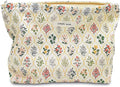STARDW Aesthetic Floral Makeup Bag Cute Small Cosmetic Bags for Women Girls, Travel Toiletry Bag Large Capacity Zipper Makeup Pouch, Purse Organizer Pouches
