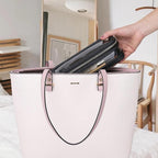 Pinkmik Travel Makeup Bag Set Portable Clear Cosmetic & Toiletry Case Women's Purse Organizer and Car Essentials with Zipper (Black, M+SLIM-2)