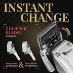 Fagaci Professional Hair Clippers for Men with Superior Precision, Brushless Motor Barber Clippers and Trimmers Set, 5X Longer Sharpness Hair Cutting Kit, Mens Haircut Cordless Clipper for Barber