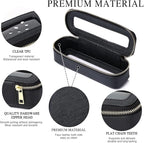 Pinkmik Travel Clear Makeup Bag with Brush Case TSA Approved Toiletry Bag Waterproof Cosmetic Organizer with Zipper Car Essential for Women (Black, M+SLIM)