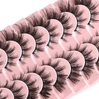 FARRED Cat Eye Lashes Natural Fox Eyelashes 10 Pairs D Curl Wispy False Lash Strips Volume Cateye Fake Eyelash Russian Strip Lashes Natural Look Full Pestañas Sets for MUA and Beginners Makeup