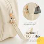 Clear Makeup Bag for Travel, Mini Waterproof Cosmetic Organizer with Zipper, Portable Transparent Toiletry Bag for Women & Men (6.7x6 Inch) - Fits Makeup, Skincare, Jewelry (White)