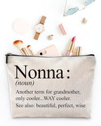 Sufamb Nonna Gifts Makeup Bag, Nonna Gifts for Mother's Day Birthday from Grandkids Cosmetic Bags, Best Grandma Gift Portable Small Toiletry Bag Zipper Makeup Pouch