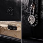 Time Resistance Leather Toiletry Bag Cosmetic Case Italian Classy Dopp Kit