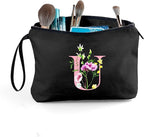 SEAMOON Birthday Bridal Shower Unique Initial Gifts for Women Mom Sister Daughter Friend Bff Personalized Travel Makeup Cosmetic Bag with Mirror Valentines Mothers Day Christmas Graduation U