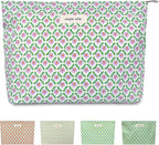 STARDW Aesthetic Floral Makeup Bag Cute Small Cosmetic Bags for Women Girls, Travel Toiletry Bag Large Capacity Zipper Makeup Pouch, Purse Organizer Pouches