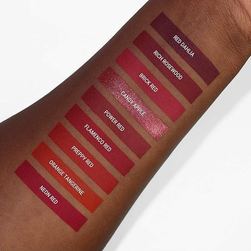 Aromi Bright Red Matte Liquid Lipstick | Red Hot Lip Color, Vegan, Cruelty-free, Long-lasting Lipstick, Waterproof, Handmade (Preppy Red)