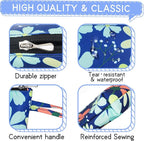 Gloppie Makeup Bag for Women Small Bag for Purse Tiny Travel Cosmetic Bag Zipper Makeup Pouch Klein Blue Flower