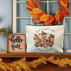 Just a Girl Who Loves Fall Makeup Bag, Fall Gifts for Women, Fall Lovers Gifts, Autumn Pumpkin Coffee Cosmetic Bag for Women, Fall Themed Gifts, Womens Makeup Bag, Fall Makeup Pouch