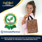 Nush Nush Leopard Gift Bags Medium Size– Set of 12 Cheetah Gift Bags With Handles - Reusable Goodie Bag for Animal Print Party, Safari Party Favors, Jungle Theme Birthday - 8x4x10 Size