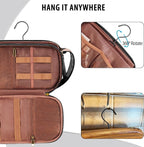 Travel Toiletry Bag for Men, Large Hanging Toiletries Organizer Bags for Women, Cruise Ship Essentials, Water-resistant Shaving Case, PU Leather Makeup Accessories, Cosmetic Dopp Kit, Black