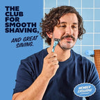 Dollar Shave Club | The Member Exclusive Shave Set | 4 Extra Close Refill Cartridges, 1 Handle (Blue), 1 Shave Butter 3 ounce, 1 Razor Cover, Razors for Men