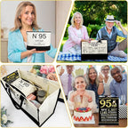 95th Birthday Gifts for Women Canvas Tote Bag Travel Gear,Unique 95 Years Old Gifts for Wife Mom Sister Aunt Friends Her, Vintage N°95 Handbag & Cosmetic Bag & Back in 1930 Poster