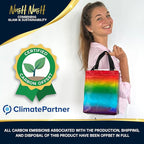 Nush Nush Holographic Rainbow Gift Bags Medium Size– Set of 12 Colorful, Reusable Rainbow Gift Bags with Handles - Ideal Goodie Bag for Birthday Party, Kids Party, Sleepover, Pride Events - 8x4x10