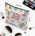 Mental Health Gifts Makeup Bag - Awareness Gift, Daily Affirmation, Positive Quotes Cosmetic Bag for Women