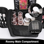 Hanging Toiletry Bag with Hook, Travel Cosmetic Makeup Bag Organizer for Accessories, Shampoo, Shaving Bag for Toiletries Accessories,Travel Essentials Kit (Black)