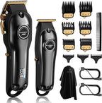 SUPRENT PRO Professional Hair Clippers for Men- Hair Cutting Kit & Zero Gap T-Blade Trimmer Combo- Cordless Barber Clipper Set with LED Display for Mens Gifts(Black)