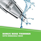 Wahl Groomsman Rechargeable Beard Trimmer kit for Mustaches, Nose Hair, and Light Detailing and Grooming with Bonus Wet/Dry Battery Nose Trimmer – Model 5622v