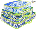 Lilly Pulitzer Packing Cubes Set of 3, Small, Medium & Large Suitcase Organizers, Travel Must Haves for Luggage, Assorted