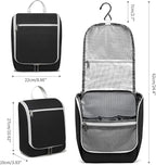 Della Gao Black Water Repellent Polyester Hanging Toiletry Bag for Travel