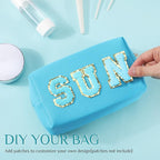 Sanwuta 9 Pcs Makeup Bags Bulk PU Double Zippers Cosmetic Bag Makeup Toiletry Christmas Small Pouch Portable Travel Organizers Case for Women Bridesmaid Party End of The Year(Blue and Green Color)