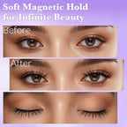 Bepholan Soft Magnetic Lashes with Applicator,No Glue Needed Reusable Soft Magnetic Eyelashes Natural Look Easy to Wear and Remove Waterproof Cruelty-free False Lashes（RC001）