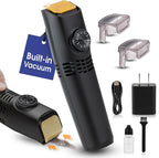 Bell+Howell Vacutrim Cordless Beard Trimmer – Rechargeable Electric Shaver with Built-in Vacuum, 20 Trim Settings, LED Indicator – for Mustache, Sideburns, Facial Hair – Deluxe, 7.5" As Seen On TV