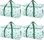 BALEINE 4-Pack Oversized Moving Bags with Reinforced Handles, Heavy-Duty Storage Tote for Clothes, Moving Supplies (Clover, 4-Pack)