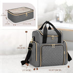 LUXJA Travel Makeup Bag with 2 Removable Cases, Cosmetic Bag with Multiple Storage Sections (Patent Pending), Gray