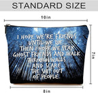Cute Makeup Bag for Purse Canvas Waterproof Funny Cosmetic Bags for Women Zipper Travel Toiletry Pouch-Friend Gifts Makeup Bags