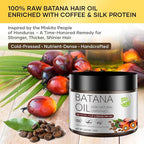 Batana Oil for Hair Growth, Cold-Pressed, Natural & Unrefined, Batana Oil for Dry Damaged Hair, Thinning Hair, Scalp Treatment for Men & Women, Frizz Control, Strength & Shine (4.23 Fl Oz)