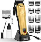 Fagaci Professional Hair Clippers for Men with Superior Precision, 5X Longer Sharpness Professional Barber Clippers Cordless with 2 Blades Fade & Taper, Brushless Motor Mens Hair Clipper Cordless Set