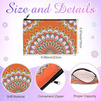 Hillban 36 Pcs Mandala Makeup Bags Bohemian Cosmetic Bags for Women Mandala Flowers Travel Toiletry Pouch with Zipper Portable Organizer Pouch for Cosmetics Makeup Brushes, 12 Styles