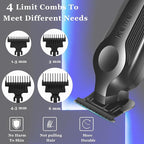 KEMEI Hair Trimmer for Men, Zero Gapped Cordless Hair Clippers Beard Trimmers with T Blade, Rechargeable Barber Clipper with LED Display, Black