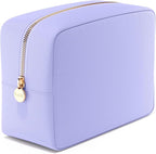 Embla Makeup Bag Travel Cosmetics Pouch and Toiletry Bag, Nylon Zipper Pouch Purse, Cute Make Up Organizer Storage Tote for Women Girls, Waterproof Travel Skincare Case, Large Makeup Bags, Lilac