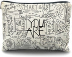 Inspirational Canvas Makeup Bag for Teen, Mental Health Gifts for Teen Girls, Inspirational Gifts for Women