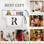 SEAMOON Bridesmaid Proposal Bridal Birthday Unique Gifts for Women Bride Friend Bestie Personalized Travel Make up Cosmetic Bag with Mirror Valentines Mothers Day Christmas Graduation R